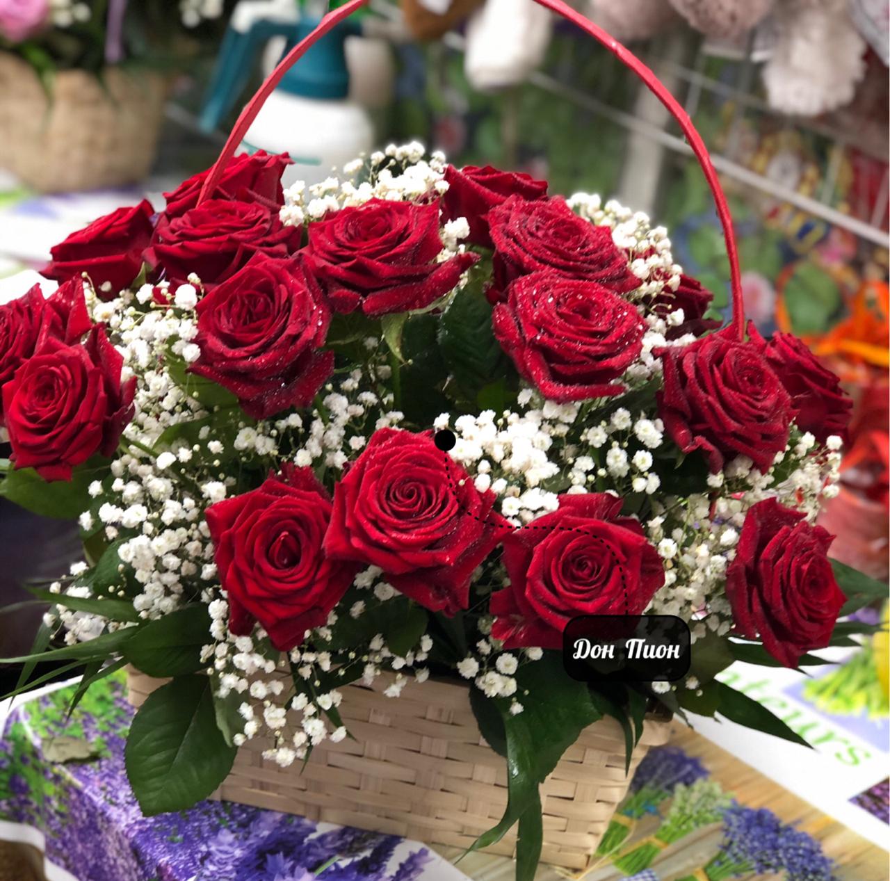 Корзина с Красных роз