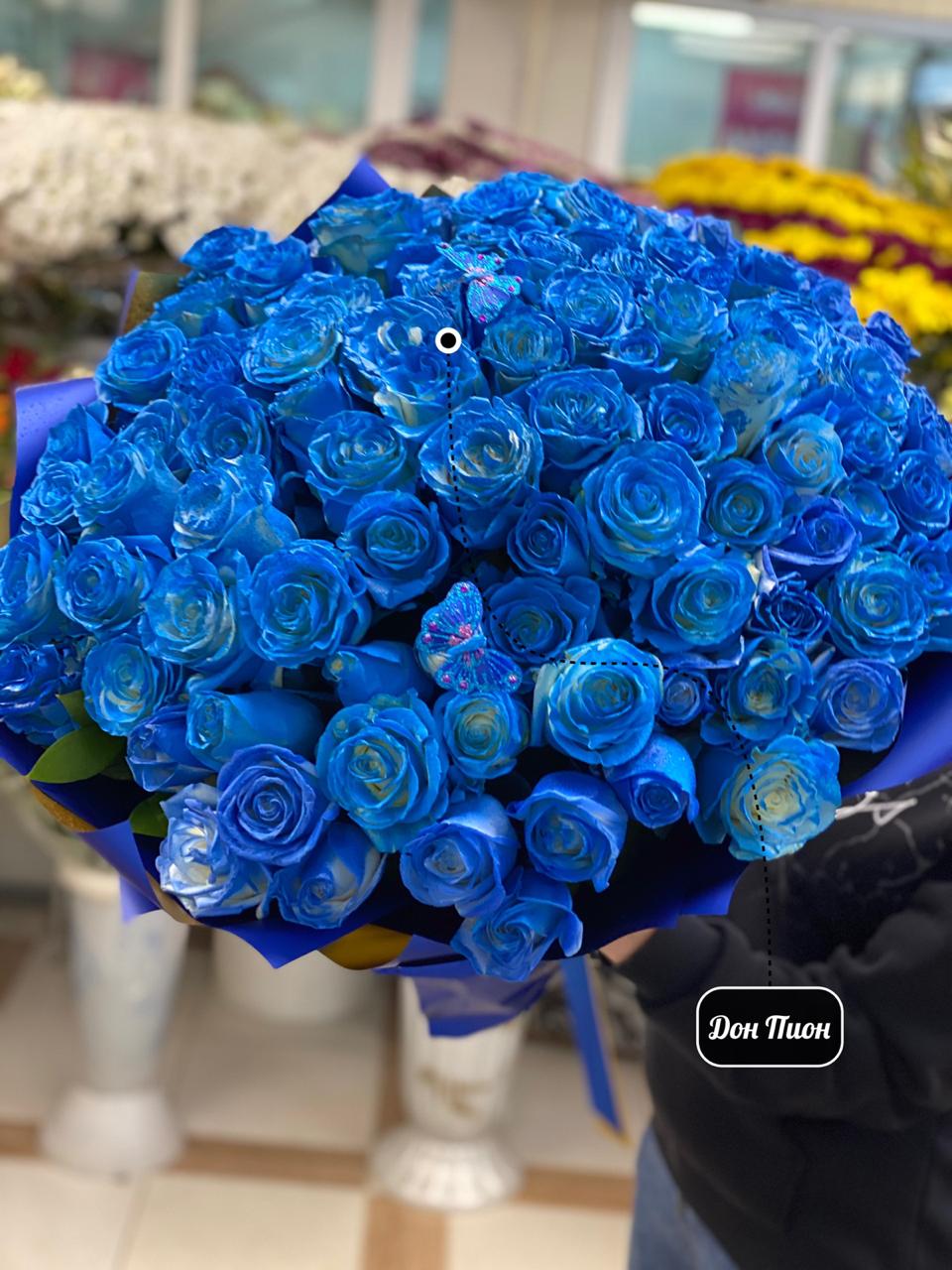 101 роза Синяя роза