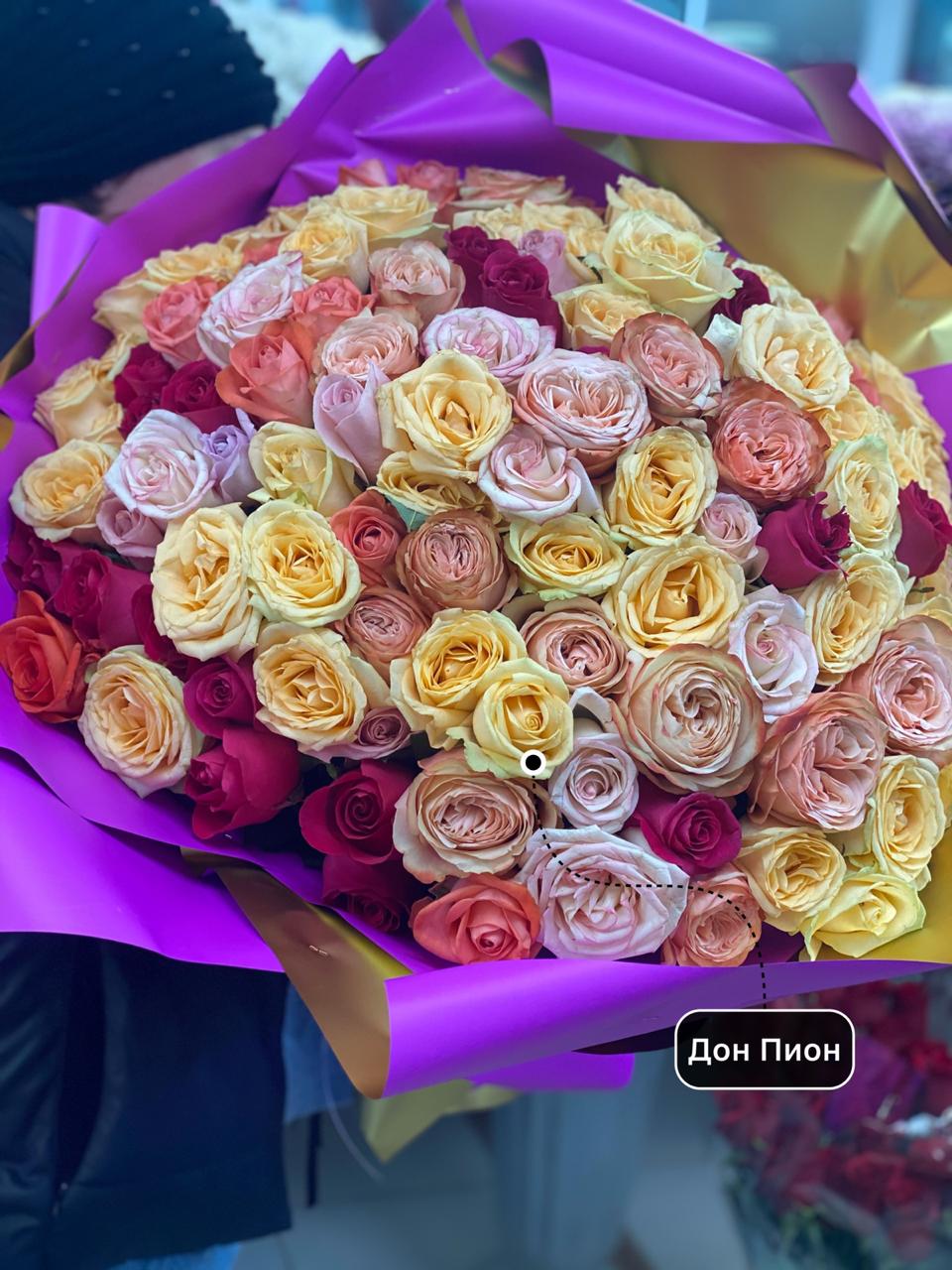 101 роза в букете