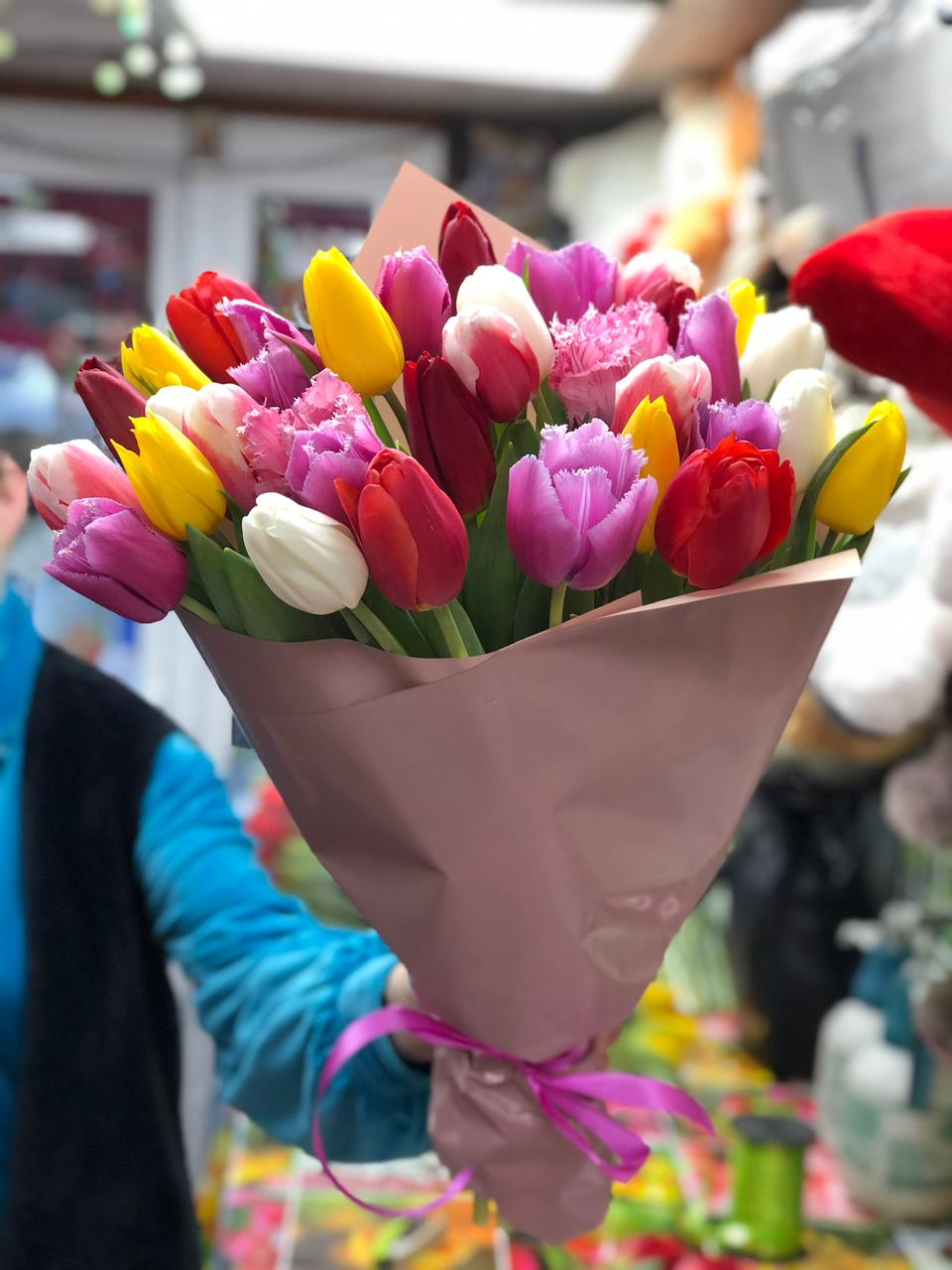 Букет Разноцветный Тюльпан